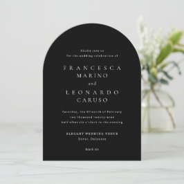 Convites Casamento Simples Preto Clássico