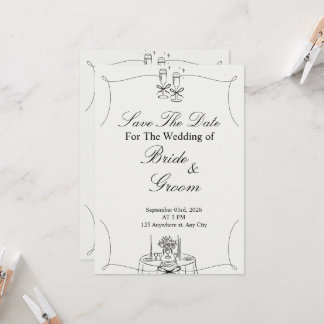 Convites Casamento Simples Preto e Bege