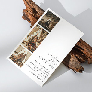 Convites Casamento simples, preto e branco, com fotos