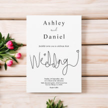 Casamento Simples Preto E Branco Da Caligrafia Ele