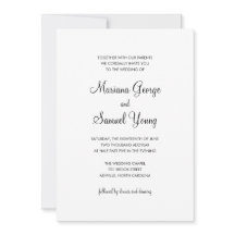 Casamento Simples Preto e Branco de Script Elegant