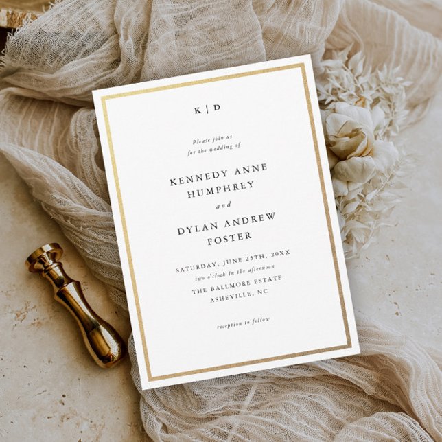 Convites Casamento Simples Preto e Branco Elegante (Criador carregado)
