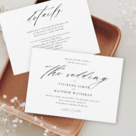 Convites Casamento Simples Preto e Branco Moderno