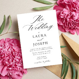 Convites Casamento Simples Preto e Branco Moderno Personali