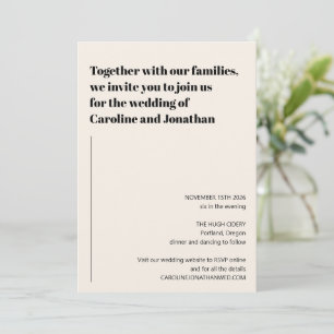 Convites Casamento Simples Preto Marfim Moderno Minimalista