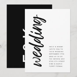 Convites Casamento Simples Preto Moderno