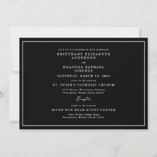 Convites Casamento Simples Preto Sem Pais Listados