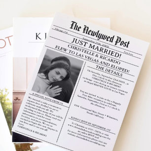 Convites Casamento simples publicado em jornal