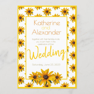 Convites Casamento Simples Susan Flor De Olho Negro Amarelo