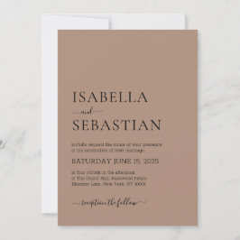 Convites Casamento Simples Taupe
