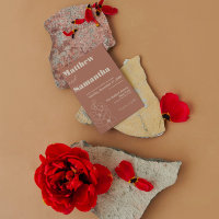 Casamento Simples Terracota Queimou Laranja Caligr