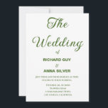Convites Casamento Simples Verde e Branco do Sage Moderno<br><div class="desc">Convite Simples para Casamento Verde e Branco da Sage Moderna</div>
