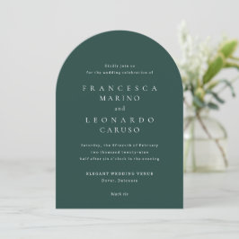 Convites Casamento Simples Verde Esmeralda Clássico