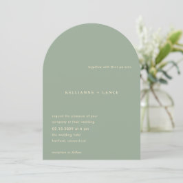 Convites Casamento Simples Verde Sage Moderno