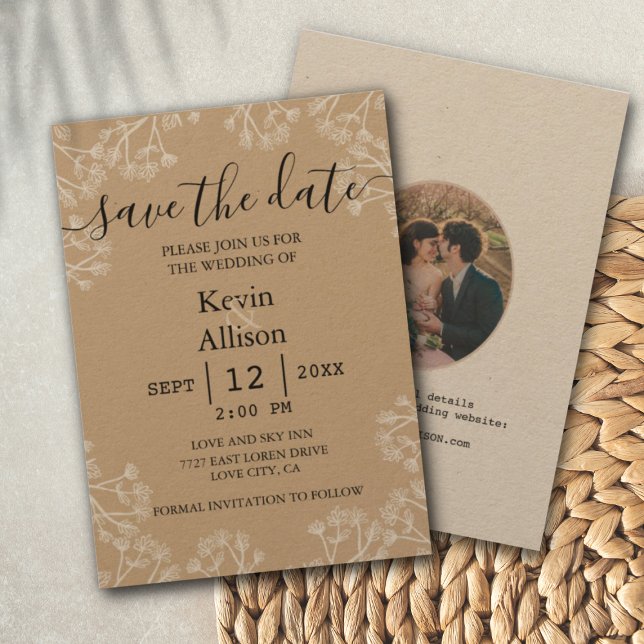 Convites Casamento Simples Vintage Salve A Data (Criador carregado)