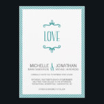 Convites Casamento Simples Whimsical<br><div class="desc">O convite para o casamento de taruga,  estilo simples e doce,  tem um gráfico "AMOR" e uma fronteira divertida com listras de alfinetes. Coleção de casamento correspondente:</div>