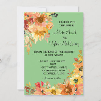 Convites Casamento Simplístico Floral Floral de Cobra de ou