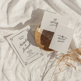 Convites Casamento Simulado De Cuta Quente Desenhada À Mão