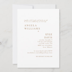 Convites Casamento Site Moderno Dourado e Branco Sem Pais