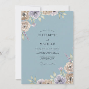 Convites Casamento Slate Lavanda Ranunculus Eucalipto Empoe