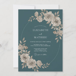 Convites Casamento Slate Marfim Rosa Poeira