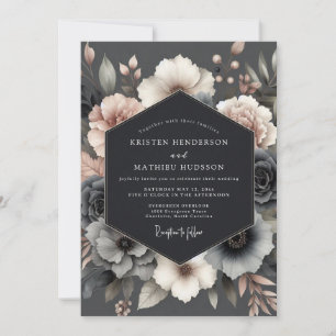 Convites Casamento Slate Rose Somber Bloom