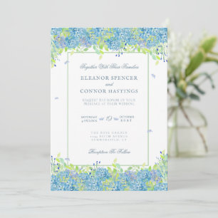 Convites Casamento sofisticado com Hydrangea Azul