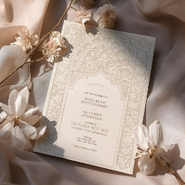Convites Casamento sofisticado de Creme e Lace Branco