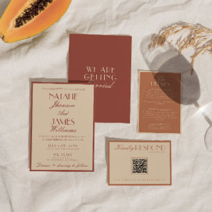 Convites Casamento sofisticado em cobre auburn, dinheiro an