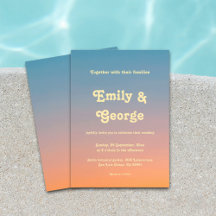 Casamento Solar do Céu Azul-Laranja Elegante