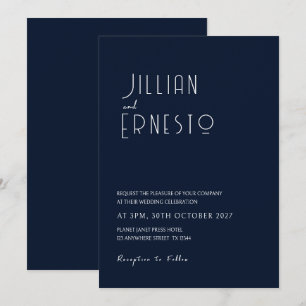 Convites Casamento Sólido Azul Mais Escuro   Lily do Vale