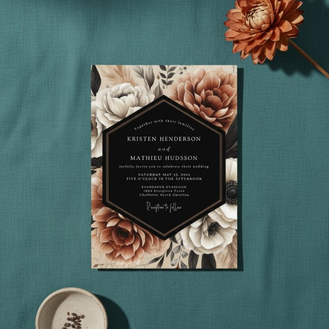 Convites Casamento Sombrio de Sienna Bloom (Criador carregado)