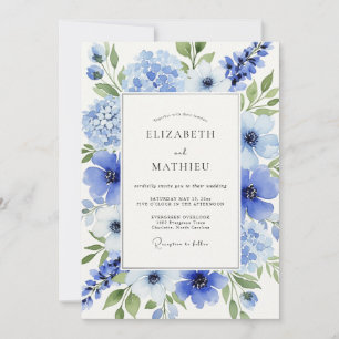 Convites Casamento Sonhador Azul Celeste na Primavera
