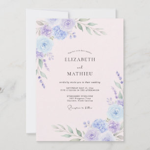 Convites Casamento Sonhador de Lavanda na Primavera