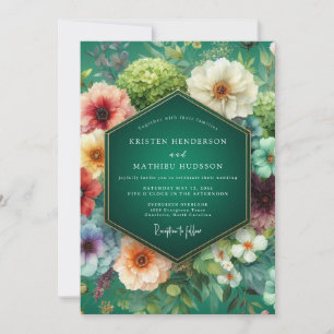Convites Casamento Sonho Floral Esmeralda