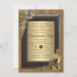 Convites Casamento Steampunk Em Suede Bachelorette