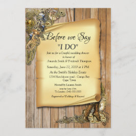 Convites Casamento Steampunk No Chá de casamento De Madeira