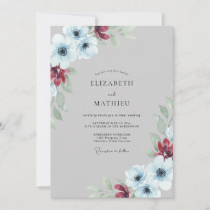 Convites Casamento Steel Crimson Poppy