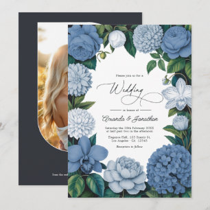 Convites Casamento Stormy Blue, Steel Mist & Winter Pearl