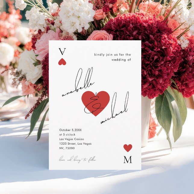 Convites Casamento Stylish Script Casino Vegas (Criador carregado)
