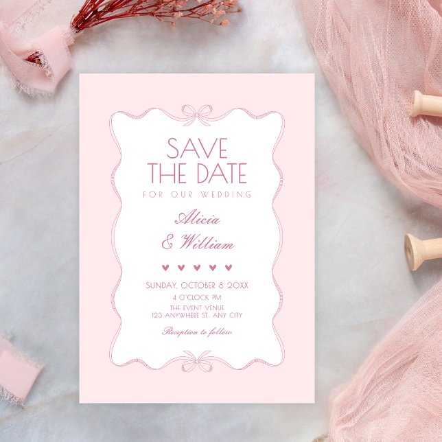 Convites Casamento suave rosa (Criador carregado)