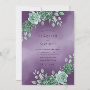 Convites Casamento Sucelento Ornamentado com Ameixa