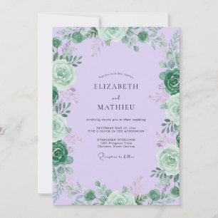 Convites Casamento Sucoso com Folhas Lilás