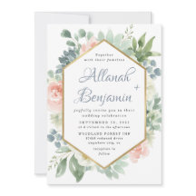 Casamento Suculente de Jardim Floral de Blush Azul