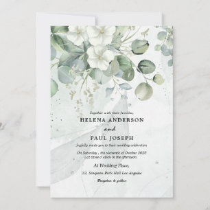 Convites Casamento suculento de eucalipto-verde Dusty Blue