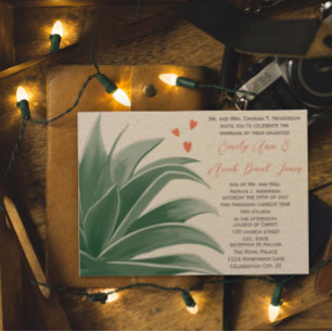 Convites Casamento Suculento Do Terreno Do Terraço Rustico