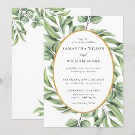 Convites Casamento Suculento Rustic Eucalyptus Greenery