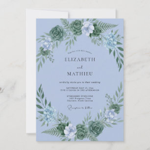 Convites Casamento Suculento Verde Musgo