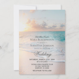 Convites *~* Casamento Sunrise Pastel Beach Sunset