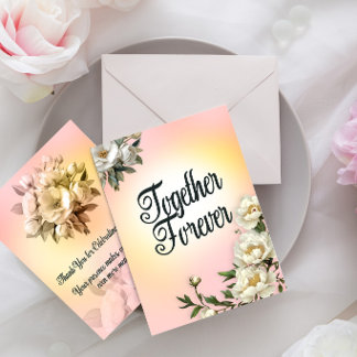 Convites Casamento Sunset Rosa e Amarelo Forever Juntos Em